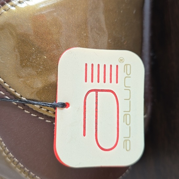 NWT Vintage Alaluna 1990s Brown & Tan Leather Football Retro Rare Y2K Mini Bag - Picture 3 of 9